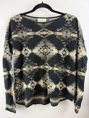 Denim & Supply Ralph Lauren Southwestern Aztec Knit Sweater XS Boho Ramie